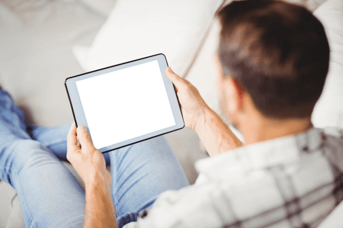 Man Using Digital Tablet with Transparent Screen at Home - Download Free Stock Videos Pikwizard.com