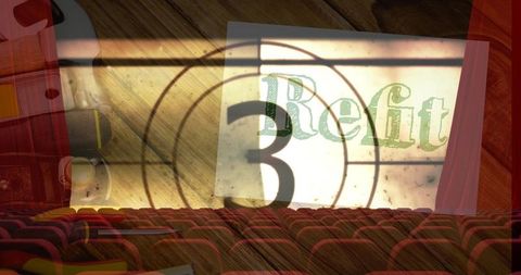 Vintage Theater Countdown with Number Three and Refit Display