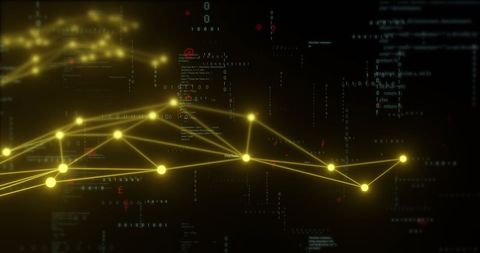 futuristic network connections with digital code background - Download Free Stock Images Pikwizard.com