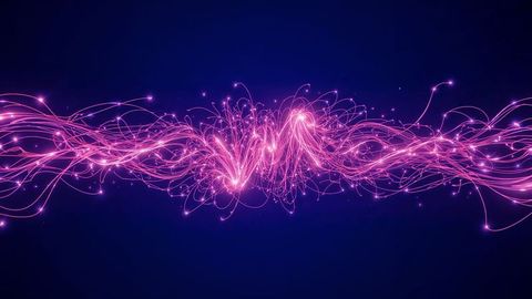 Dynamic Magenta Neon Light Trails Vectoring through Digital Abyss