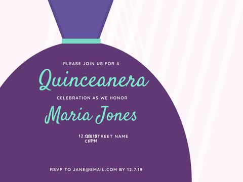 elegant quinceañera invitation template featuring traditional dress design - Download Free Stock Templates Pikwizard.com