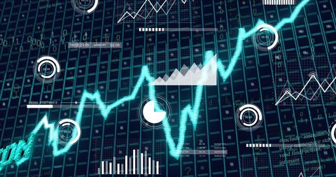 Stagflation concept with data and graph visualization