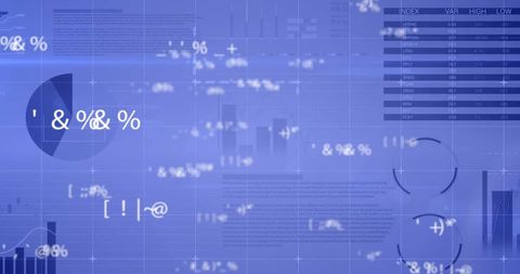 Digital Data Visualization on Blue Background for Analytical Insights - Download Free Stock Images Pikwizard.com