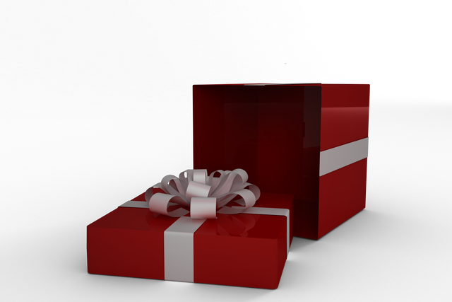 Transparent Red Present Box with White Ribbon and Bow - Download Free Stock Videos Pikwizard.com