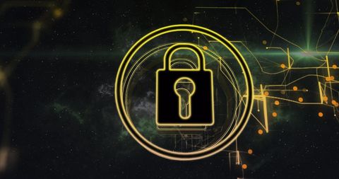 Futuristic Padlock Icon Representing Digital Security - Download Free Stock Images Pikwizard.com
