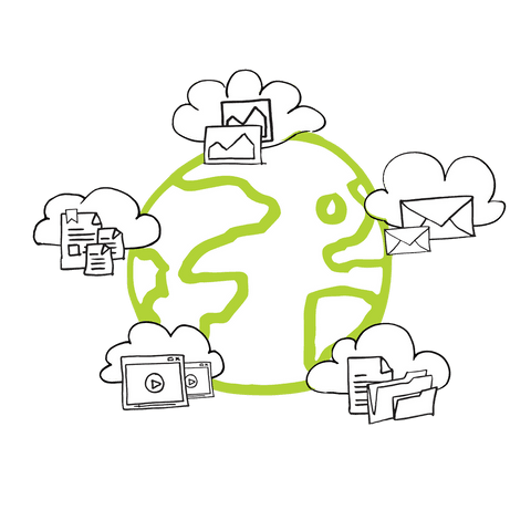 earth with cloud storage: global network illustration on transparent background - Download Free Stock Videos Pikwizard.com
