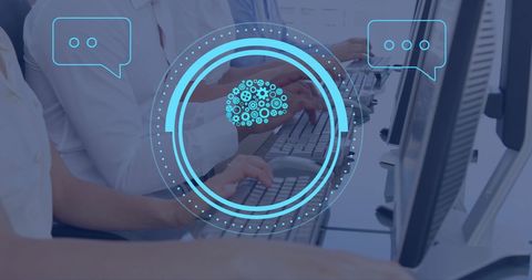 AI Data Processing with Diverse Professionals on Computers - Download Free Stock Images Pikwizard.com
