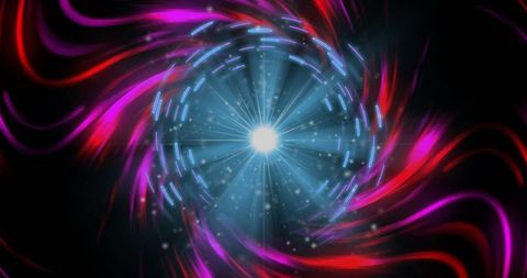 Abstract neon vortex with swirling cosmic energy