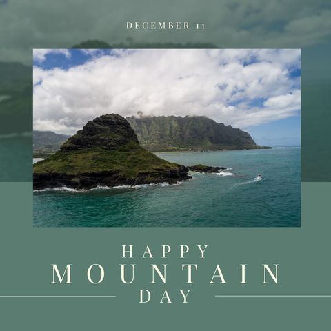 scenic ocean and mountain landscape celebrating mountain day - Download Free Stock Templates Pikwizard.com
