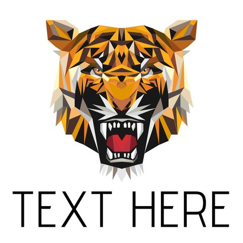 geometric tiger face expressing strength and determination - Download Free Stock Templates Pikwizard.com