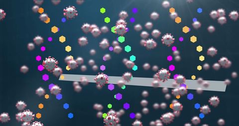 Colorful Molecular Structure Networking Concept Animation
