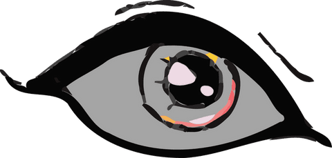 Abstract Eye Illustration with Multicolor Iris on Transparent Background