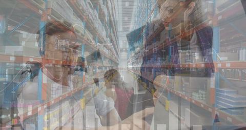 data processing in warehouse and office environment - Download Free Stock Images Pikwizard.com