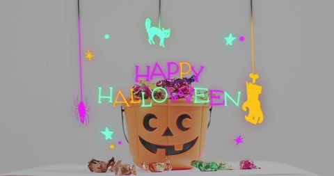 Halloween fun with candies and festive decorations