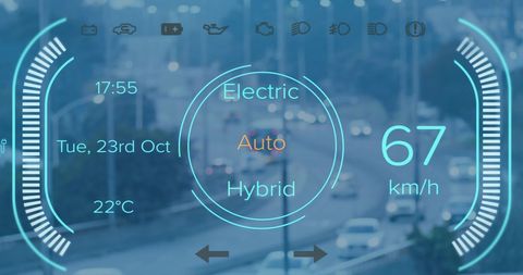 Futuristic Digital HUD Overlay on Urban Roadway - Download Free Stock Images Pikwizard.com