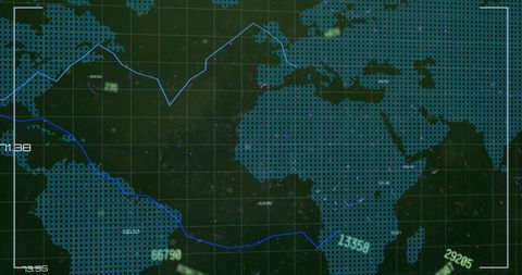Digital World Map with Data Processing Interface - Download Free Stock Images Pikwizard.com