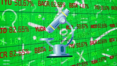 Microscope Overlay on Digital Stock Market Data