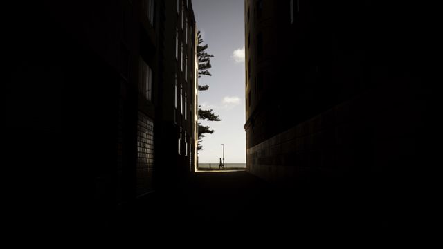 Dark Pathway Between Two Buildings - Download Free Stock Photos Pikwizard.com
