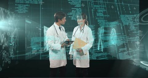 Doctors Discussing Healthcare Data in Digital Environment - Download Free Stock Images Pikwizard.com