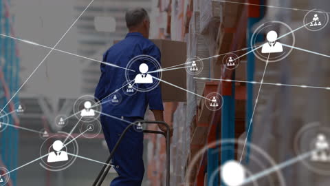 Warehouse Worker Analyzing Logistics Network