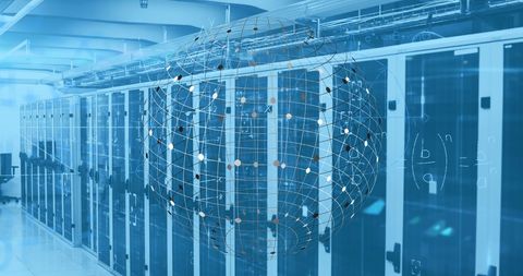 Global Network Concept in Modern Data Center - Download Free Stock Images Pikwizard.com