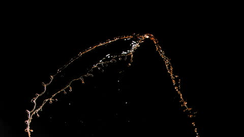 Mesmerizing Water Stream in Ultra Slow Motion Against Black