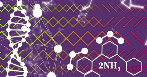 Abstract DNA and Chemical Networks on Purple Background - Download Free Stock Images Pikwizard.com