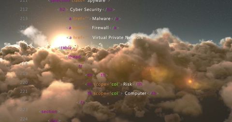 Digital Code Clouds: Interplay of Cybersecurity and Technology - Download Free Stock Images Pikwizard.com