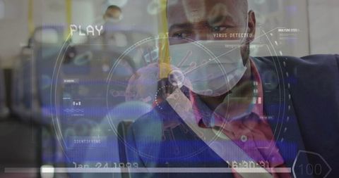 Digital Interface Displaying Hacker Activity with Man in Focus