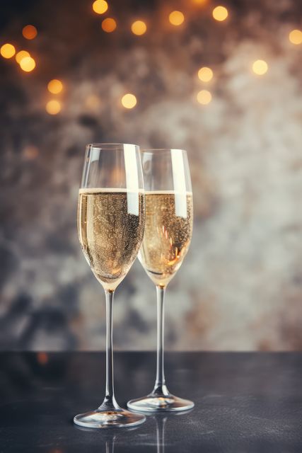 Champagne Glasses with Sparkling Wine on Elegant Ornaments Background - Download Free Stock Images Pikwizard.com