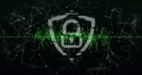 Digital Security Lock Symbol with Data Waveforms - Download Free Stock Images Pikwizard.com