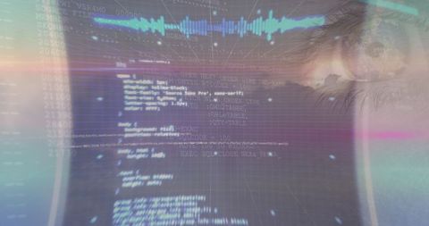Digital Overlay with Futuristic Data and Human Eye - Download Free Stock Images Pikwizard.com