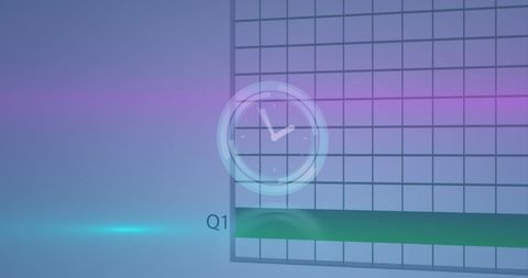 Neon Clock Overlapping Business Data Visualization - Download Free Stock Images Pikwizard.com