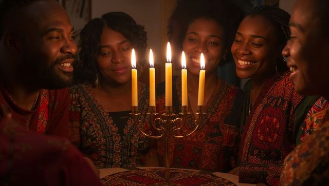 Family Gathering in Dashikis Embraces Kwanzaa Tradition