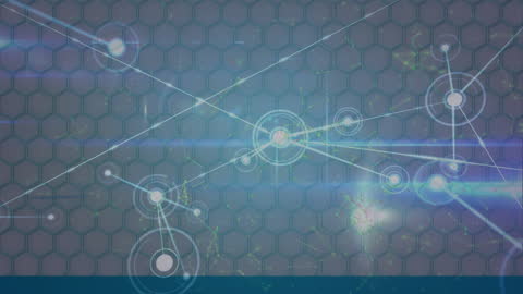 Abstract Digital Network Connections with Light Effects