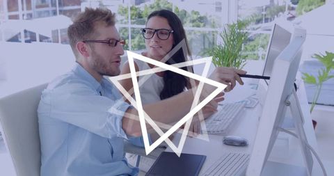 Modern office collaboration team discussing project