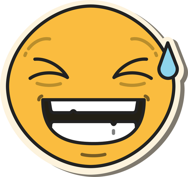 Transparent Background Smiling Yellow Emoji with Sweat Drop - Download Free Stock Videos Pikwizard.com