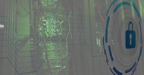 Cybersecurity Technology Overlays on Server Infrastructure - Download Free Stock Images Pikwizard.com