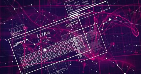Futuristic Digital Interface with Network Data and Numeric Codes