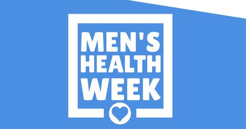 Men's Health Week Concept on Blue Background with Heart - Download Free Stock Images Pikwizard.com