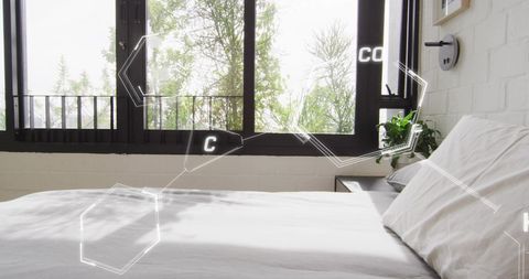 Scientific Data Visualization Over Hospital Bed in Modern Room