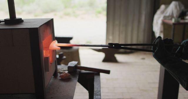 Blacksmith Heating Iron in Furnace - Download Free Stock Images Pikwizard.com