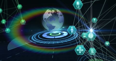 Global Medical Network with Digital Earth Hologram - Download Free Stock Images Pikwizard.com