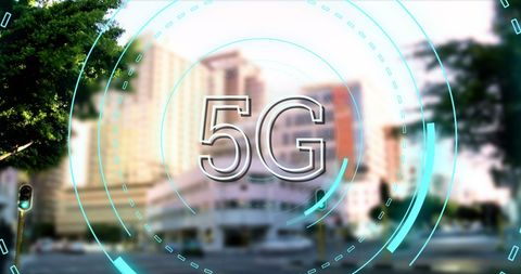 Futuristic 5G Connectivity Overlay on Urban City Background - Download Free Stock Images Pikwizard.com
