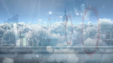 Futuristic Cityscape with Digital Interfaces