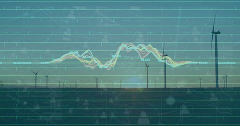 Dusk Wind Turbines Illustrating Renewable Energy's Digital Future