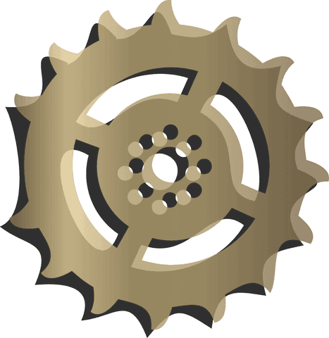 3d rendered gold gear with angular teeth on transparent background - Download Free Stock Videos Pikwizard.com