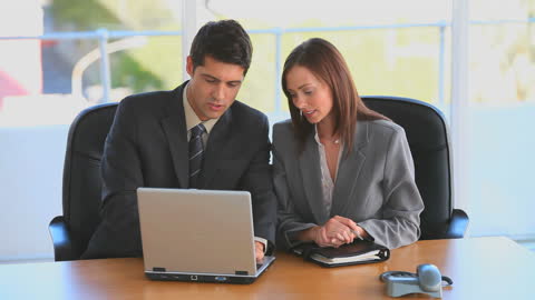 Office Collaboration: Business Professionals Working Project