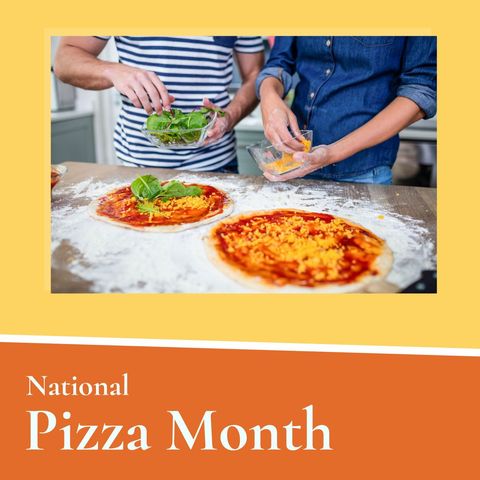 Friends Celebrating National Pizza Month by Preparing Homemade Pizza - Download Free Stock Templates Pikwizard.com