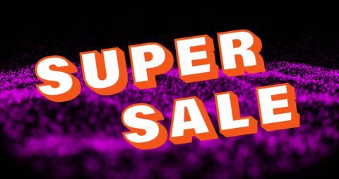 Super Sale Announcement with Vibrant Glitter Background